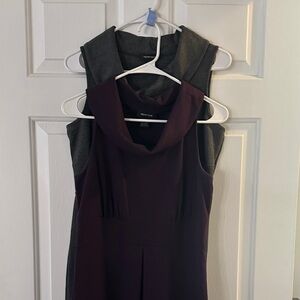 Spense Elegant Purple and Gray Midi Dress